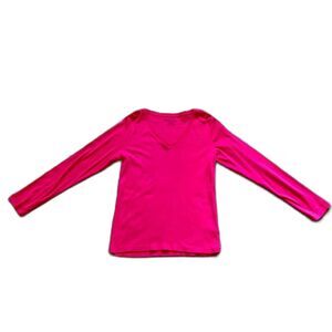 Faded Glory Pink Long Sleeve Cotton Tee Size Medium